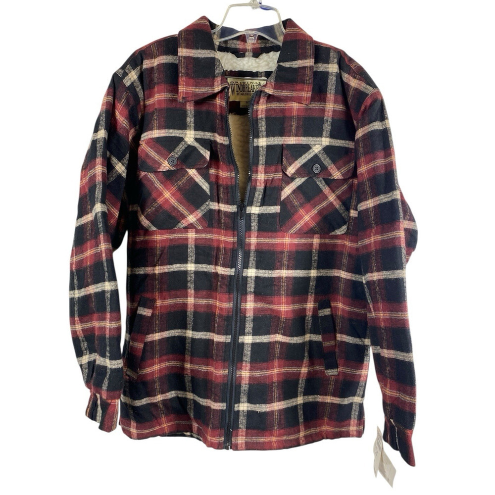 Vintage Flannel Shacket Shirt Jacket Barn Chore Sherpa Gorpcore Country Medium